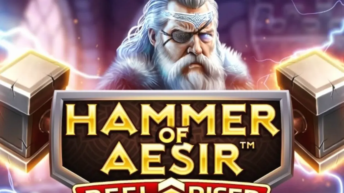 Tampilan visual slot Hammer of Aesir dengan tema mitologi Nordik